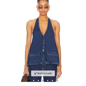 Hills Halter Top in Dark Denim
